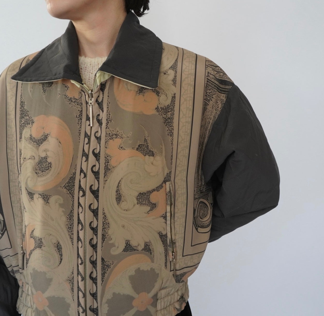 90s"Laurel" Silk Reversible Jacket Made in Germany