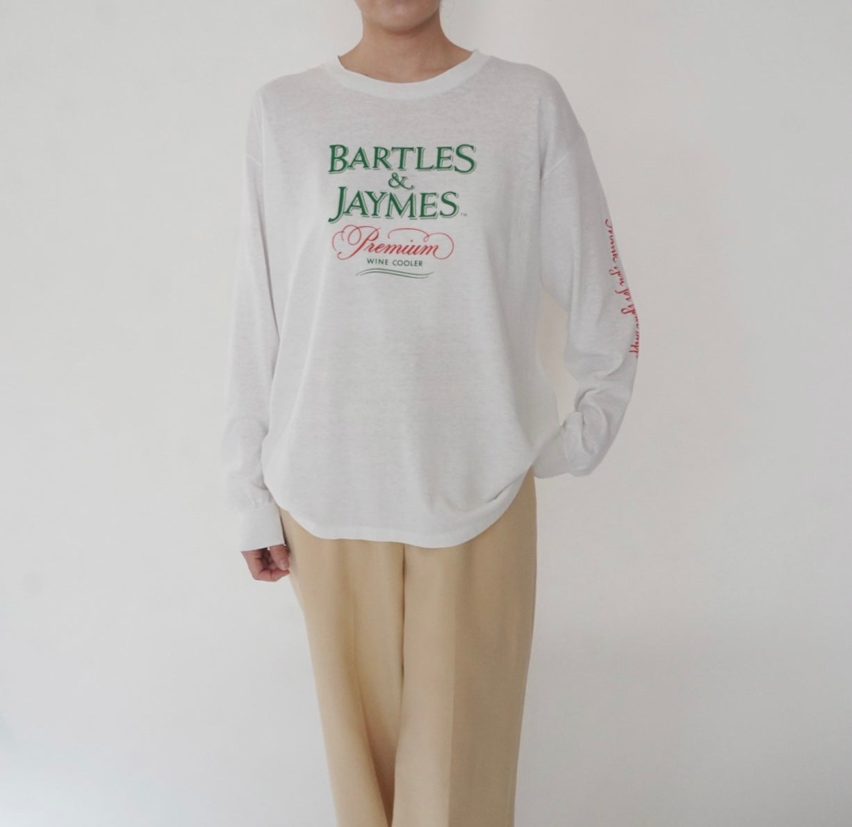 80s Printed Long Sleeves T-shirt Made in USA
