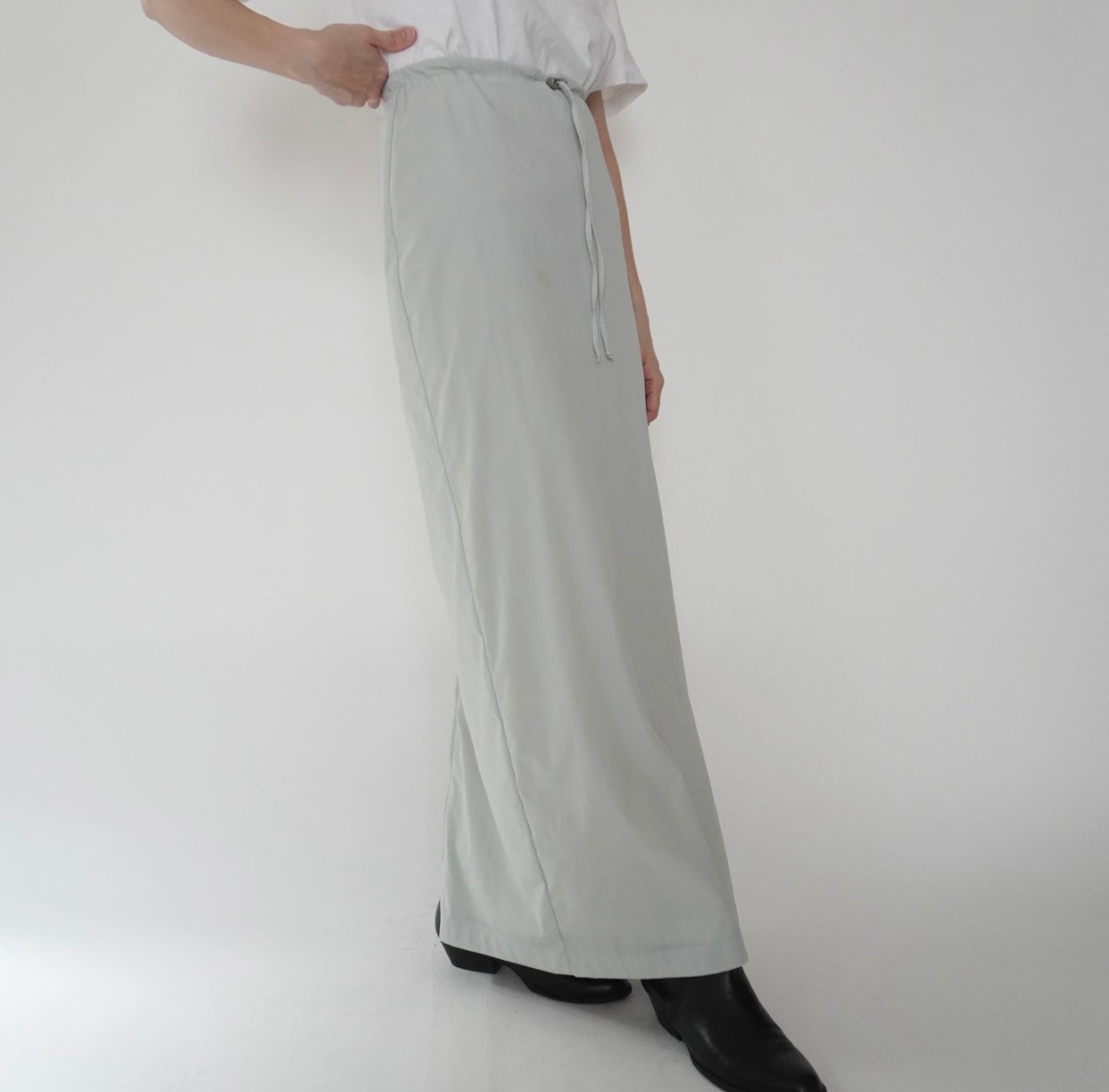 90s Zip Design Maxi Skirt