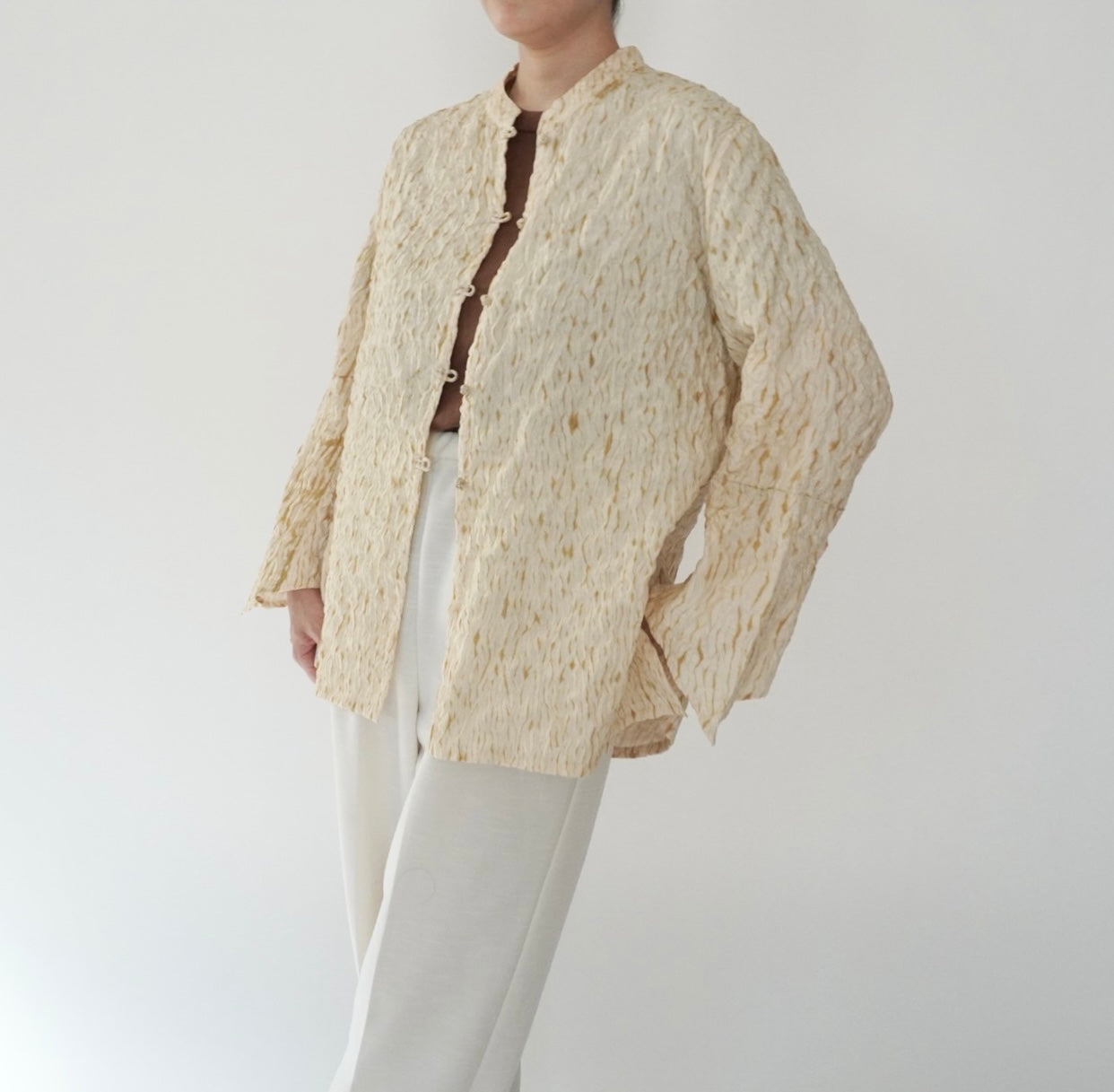 90s Pleated Silk Blouse