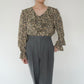90s Flower Ruffle Blouse Made in USA