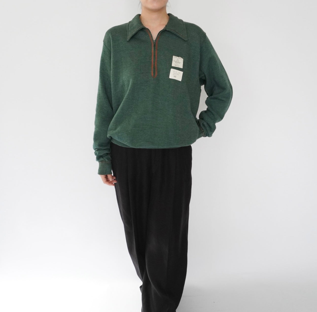 70s "Sears"  Half-Zip Sweater Made in USA Dead Stock