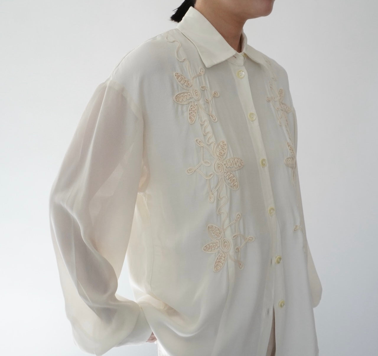 90s Cord Lace Shirt Made in USA