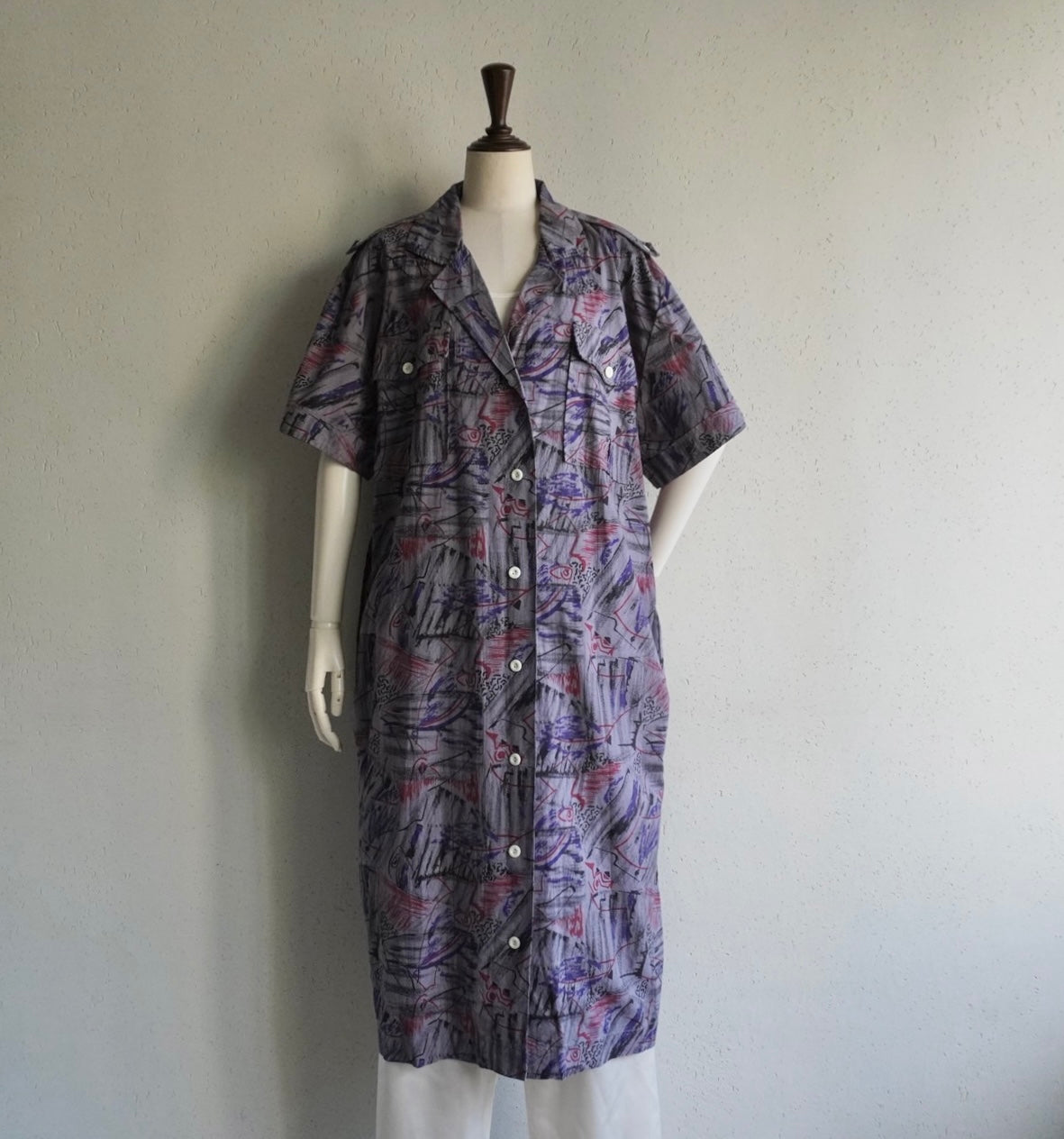 80s EURO Printed Dress