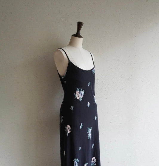 90s Floral Print Maxi Dress Made in USA