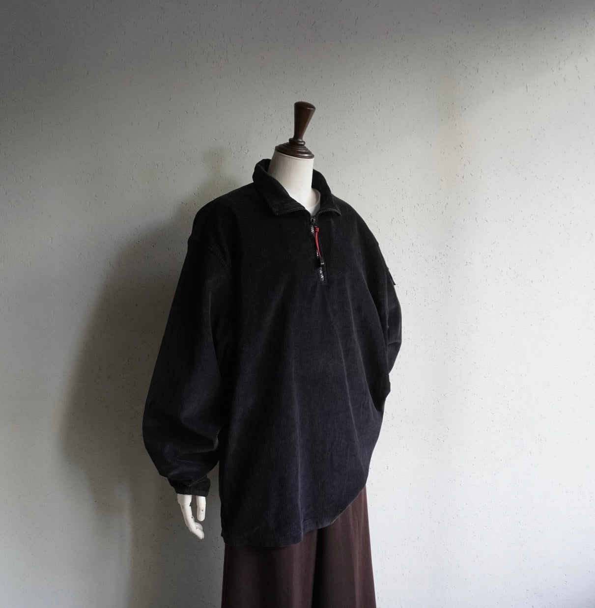 90s Half Zip Corduroy Top