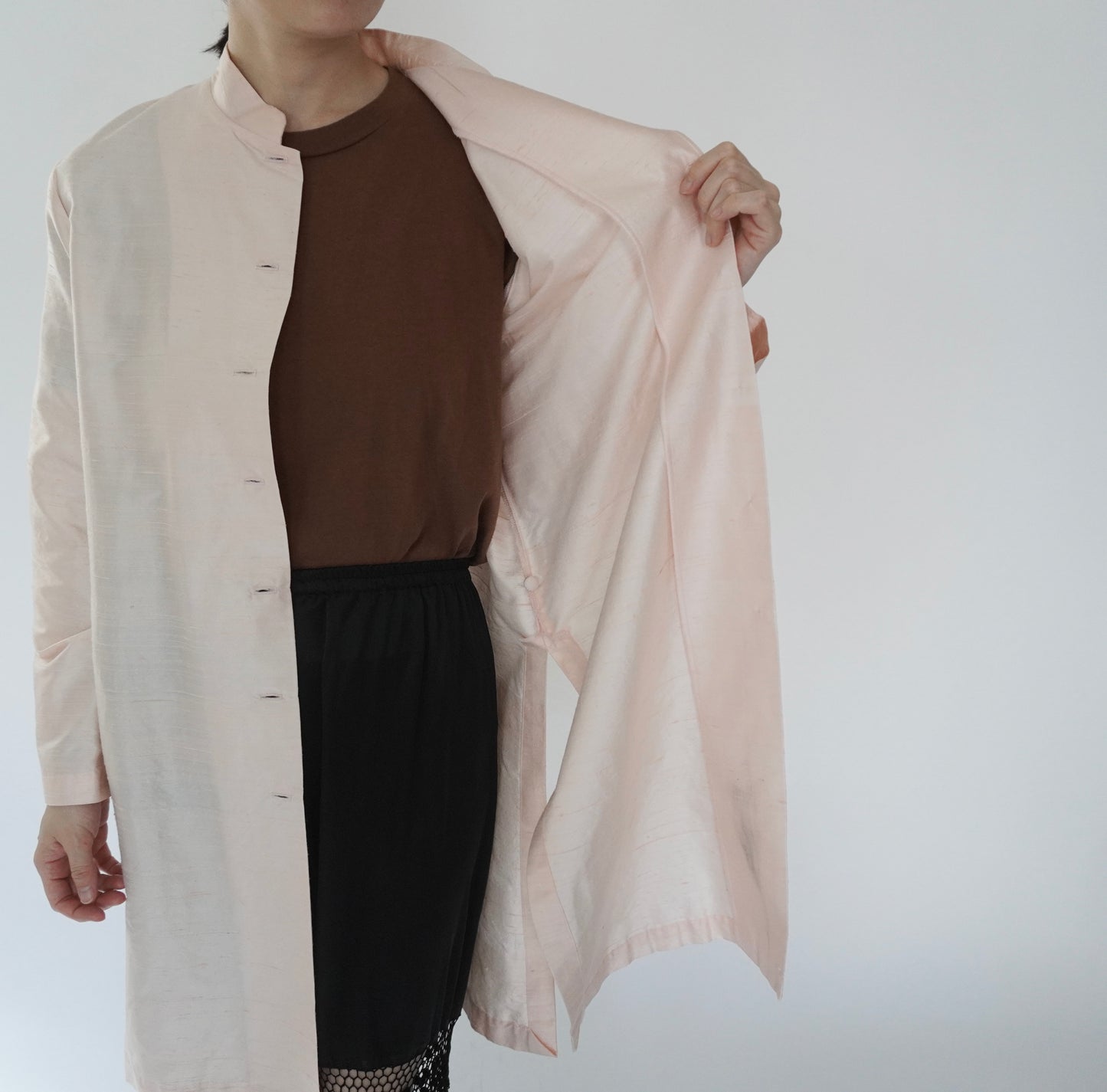 90s Raw Silk Shirt Jacket Made in USA