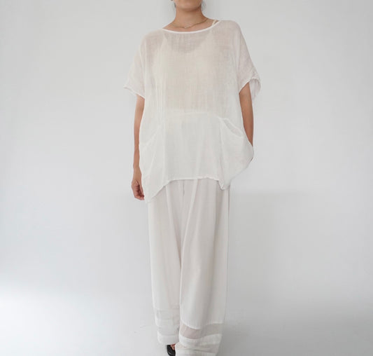 90s Linen Top Made in Italy