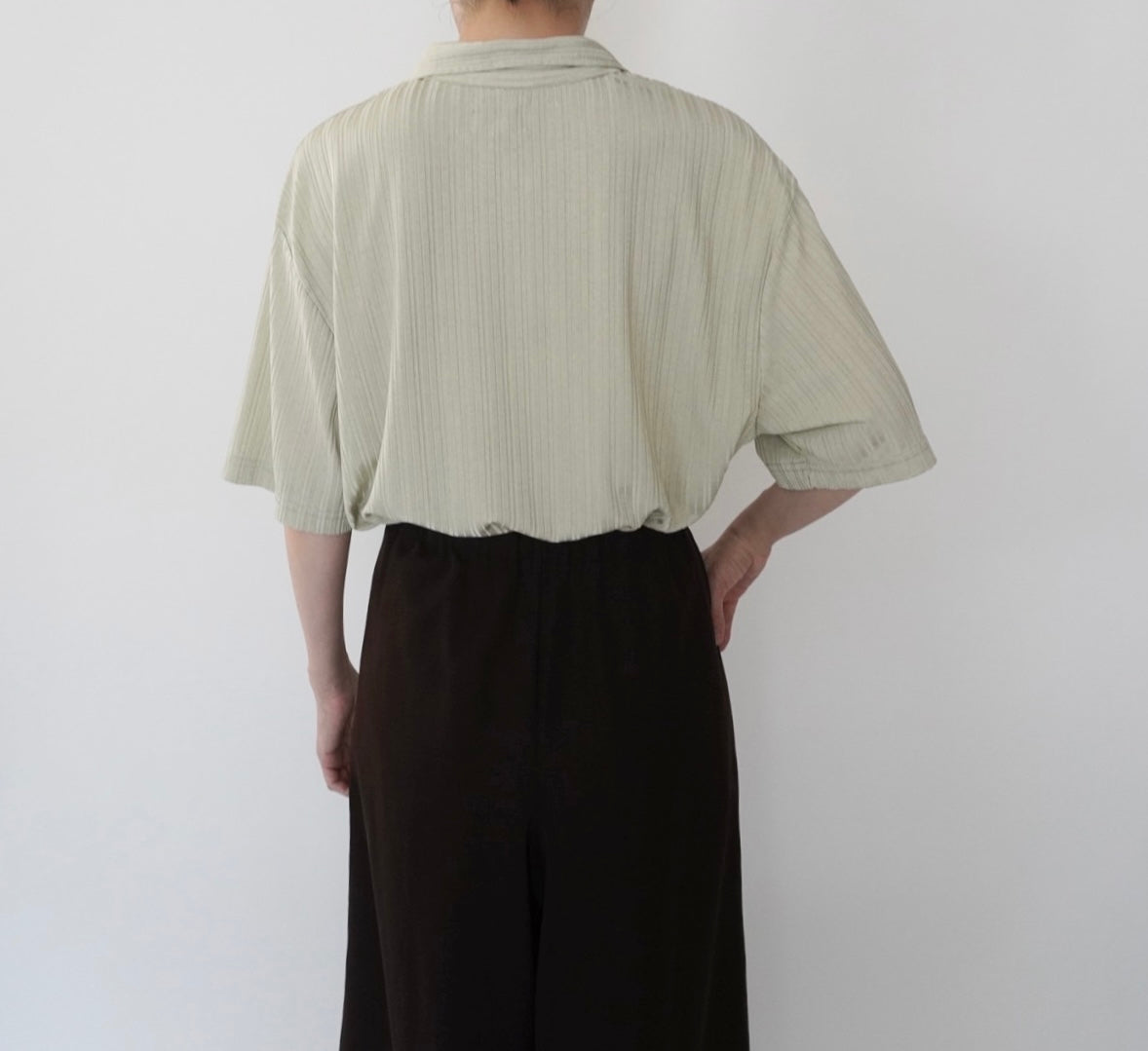 90s Light Green Ribbed Top