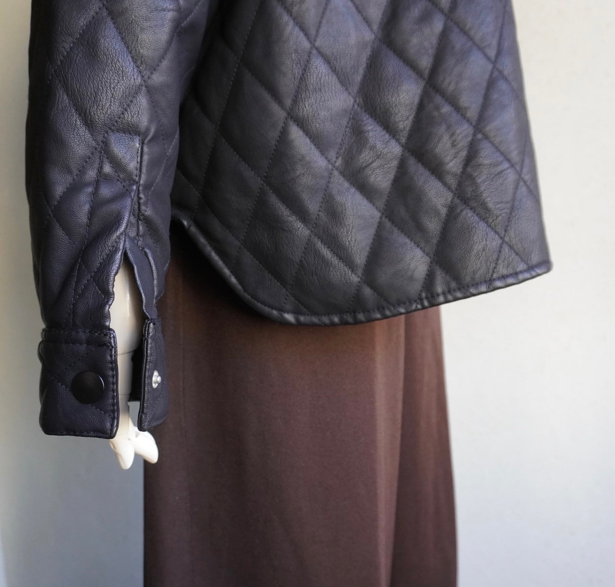 Faux Leather Quilted Jacket