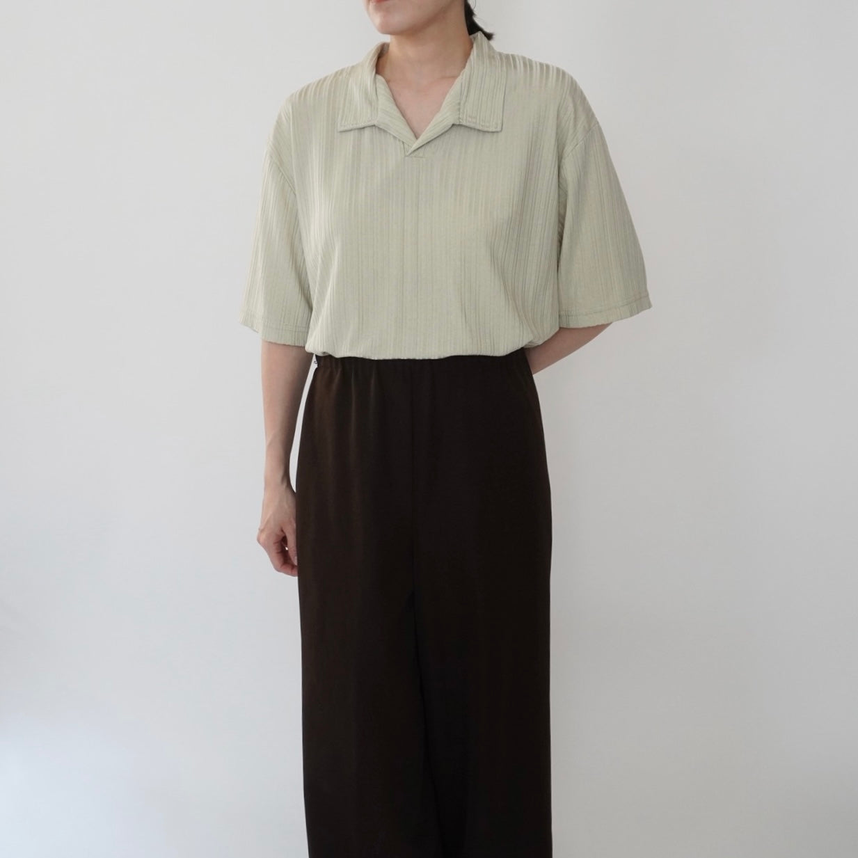 90s Light Green Ribbed Top