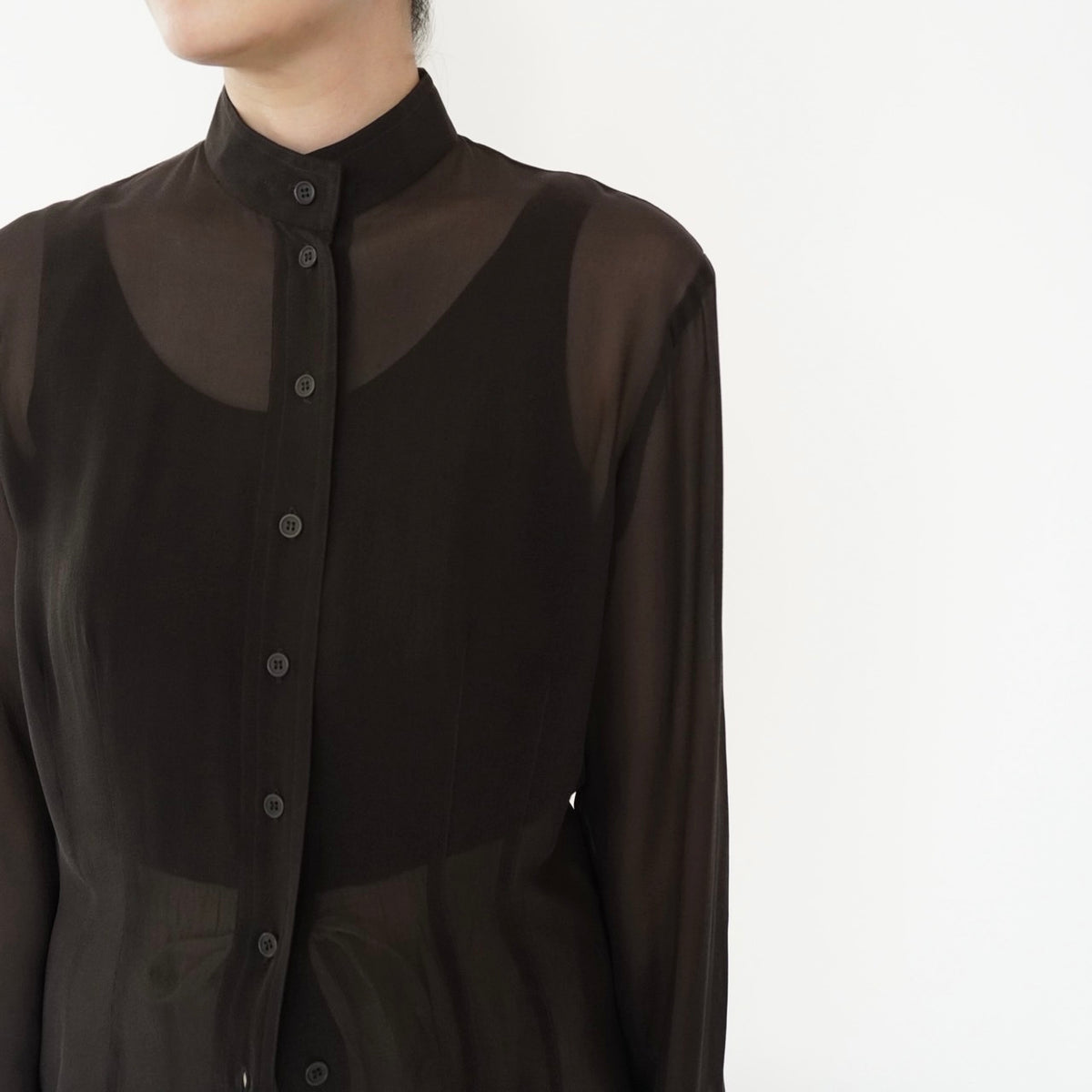 90s Brown Sheer Blouse