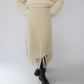 80s Ivory Fringe Skirt