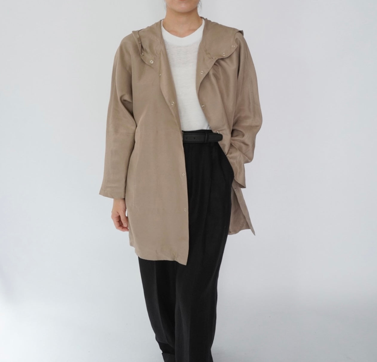 90s Hoodie Silk Blouse