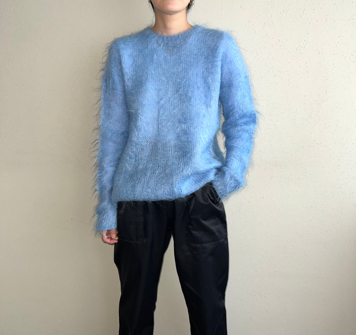 80s Light Blue Knit