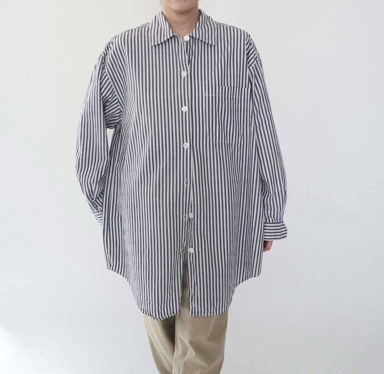 90s "GAP" Striped Long Cotton Shirt