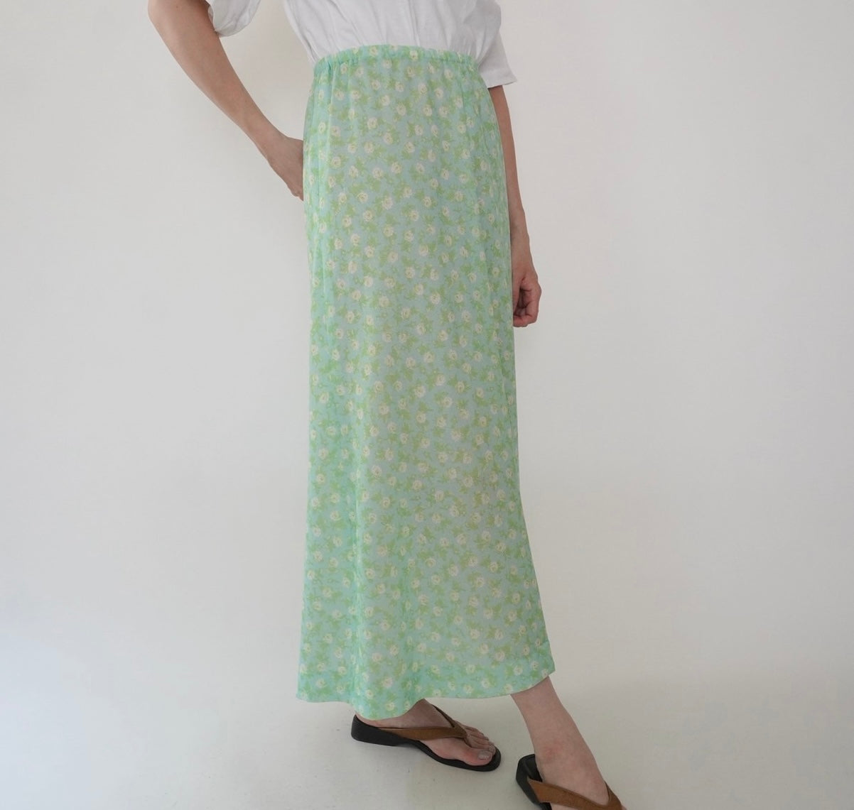 80s Floral Print Skirt