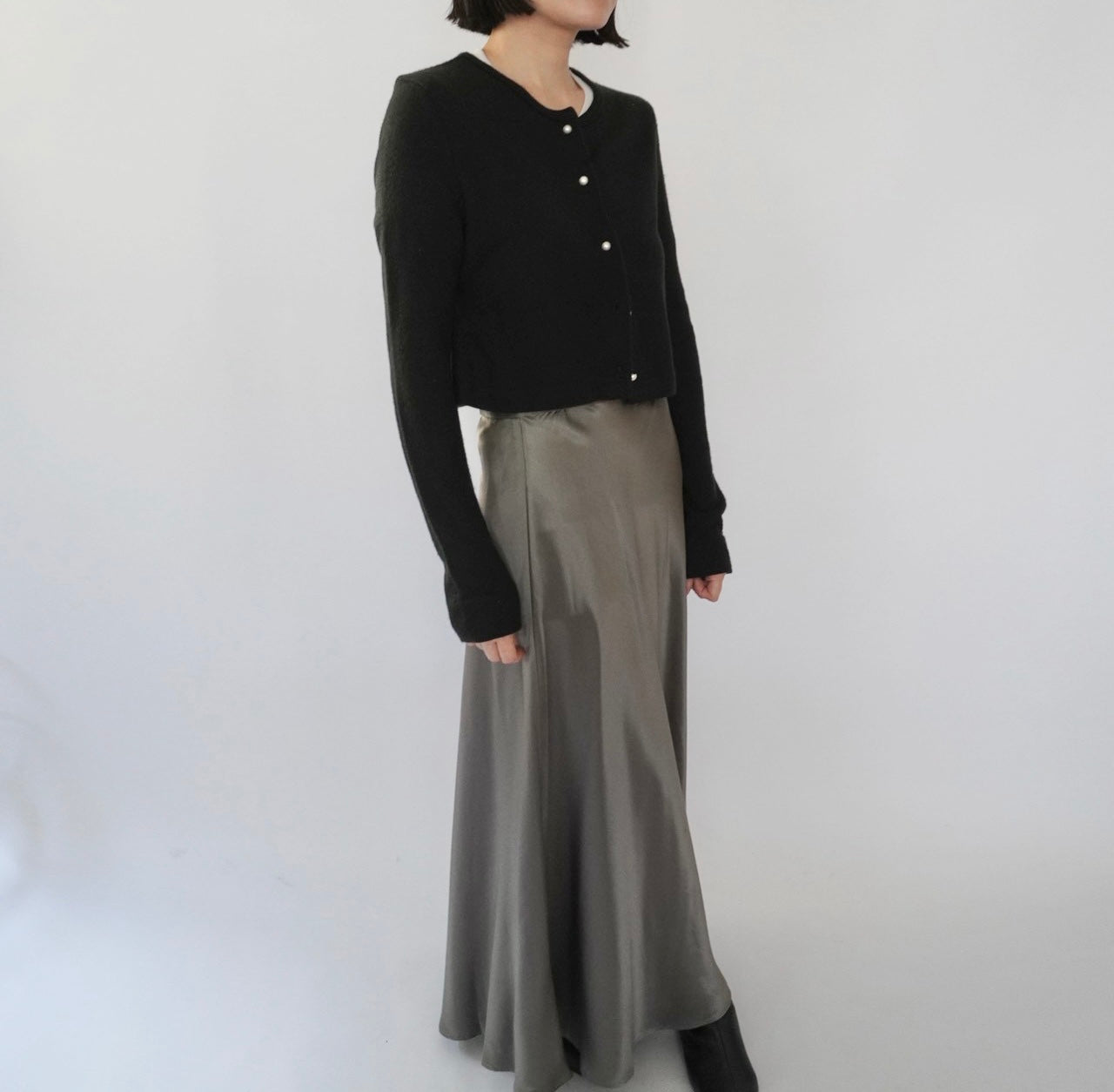 90s Black Cropped Cardigan