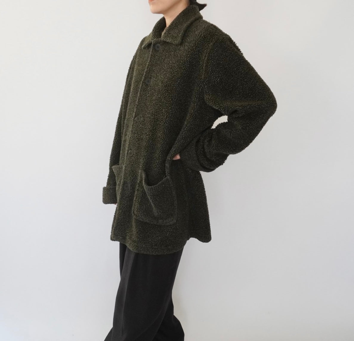 90s Fleece Shirt Jacket Made in USA