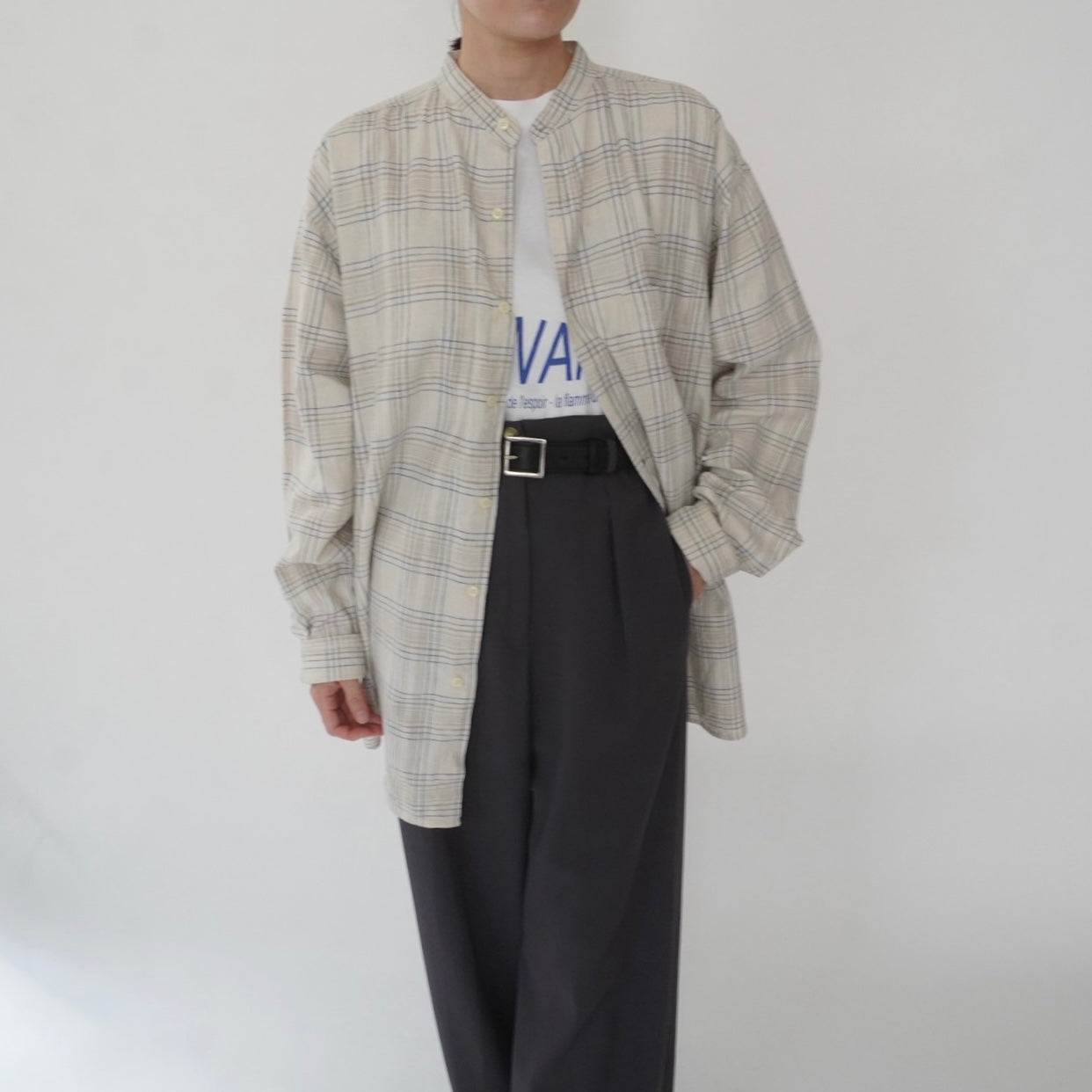 90s Linen Plaid Shirt