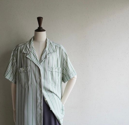 90s Striped Rayon Shirt