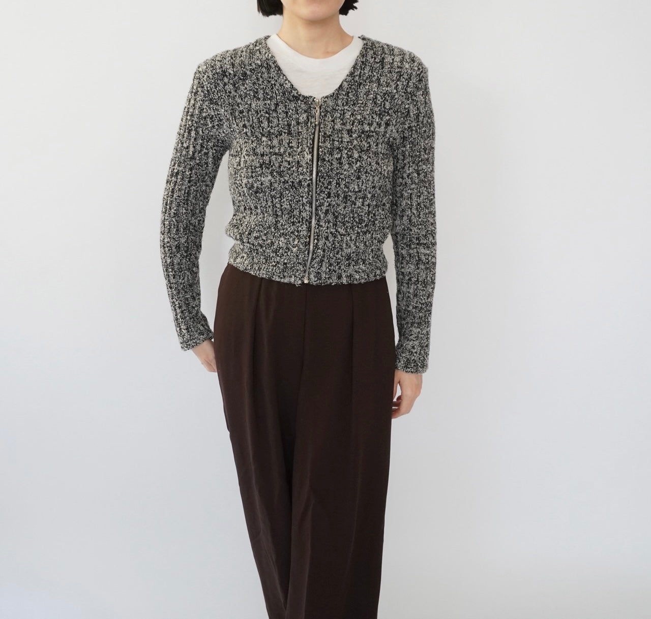 90s Zipped Knit Top