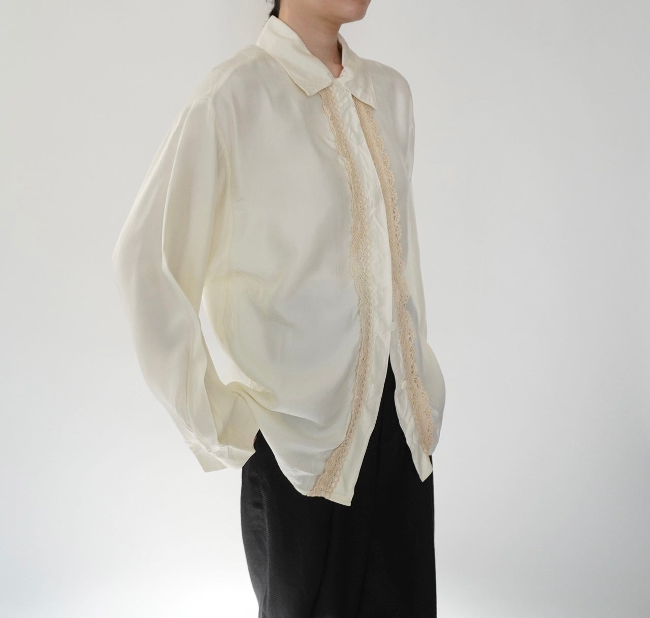 90s Lace Design Shirt Made in USA