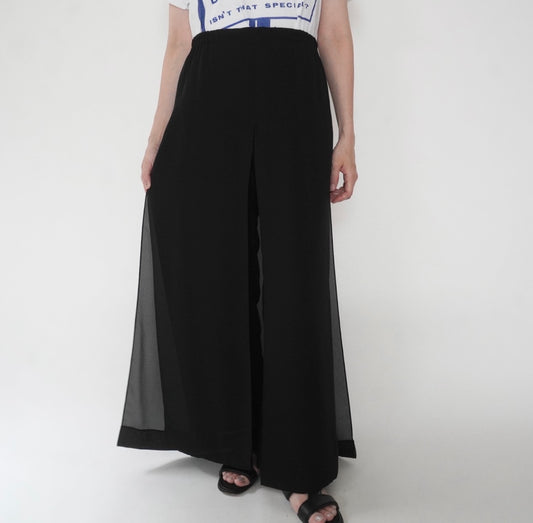 90s Slit Design Wide Pants