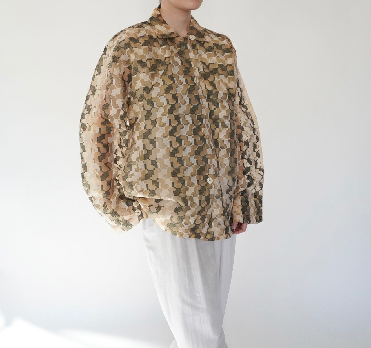 90s Sheer Pattern Shirt
