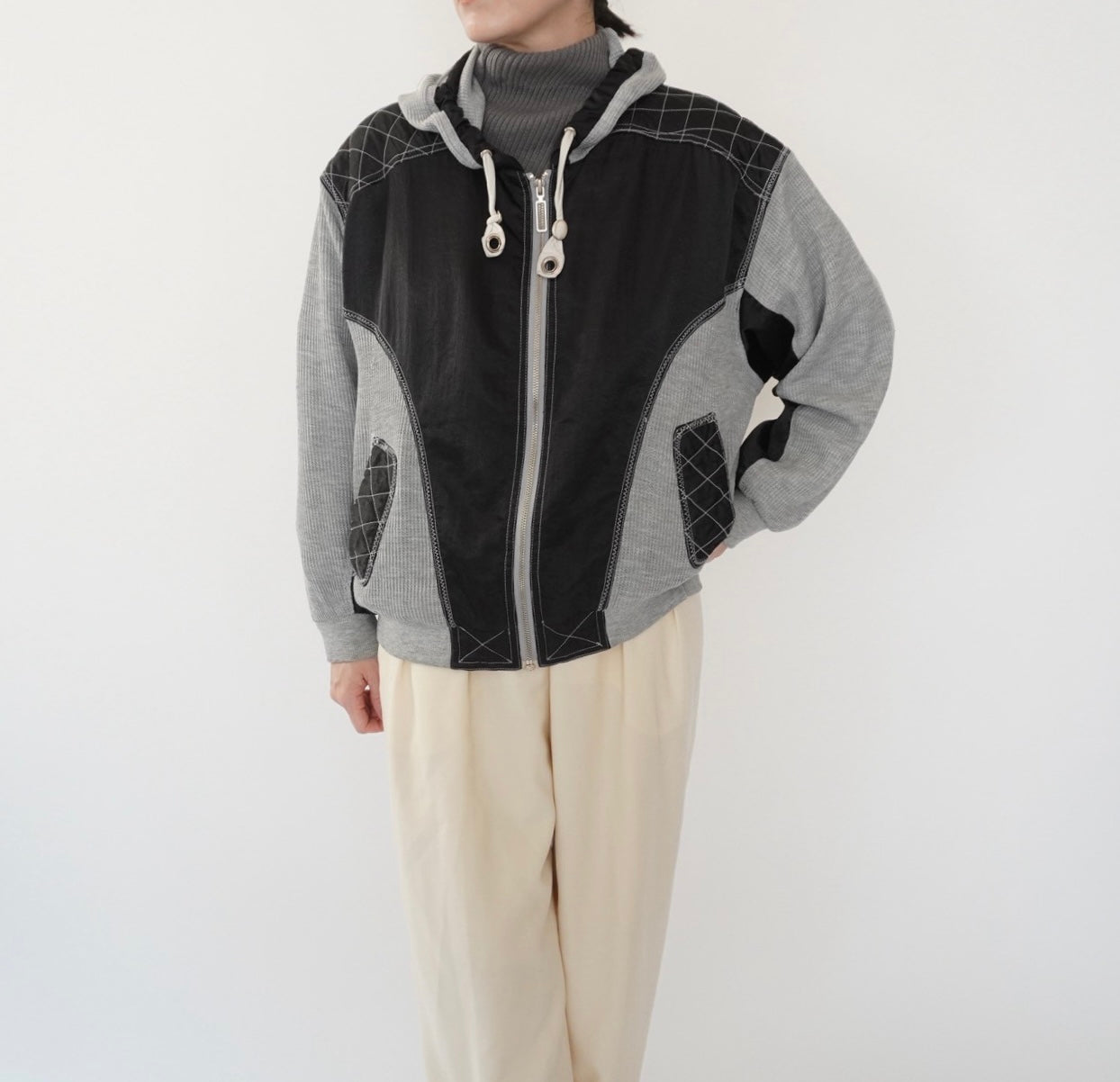 90s  Two Tone Design Light Jacket