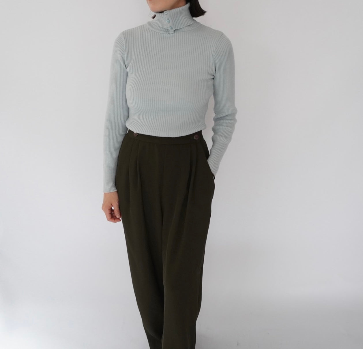 90s Design Ribbed Top Made in Italy