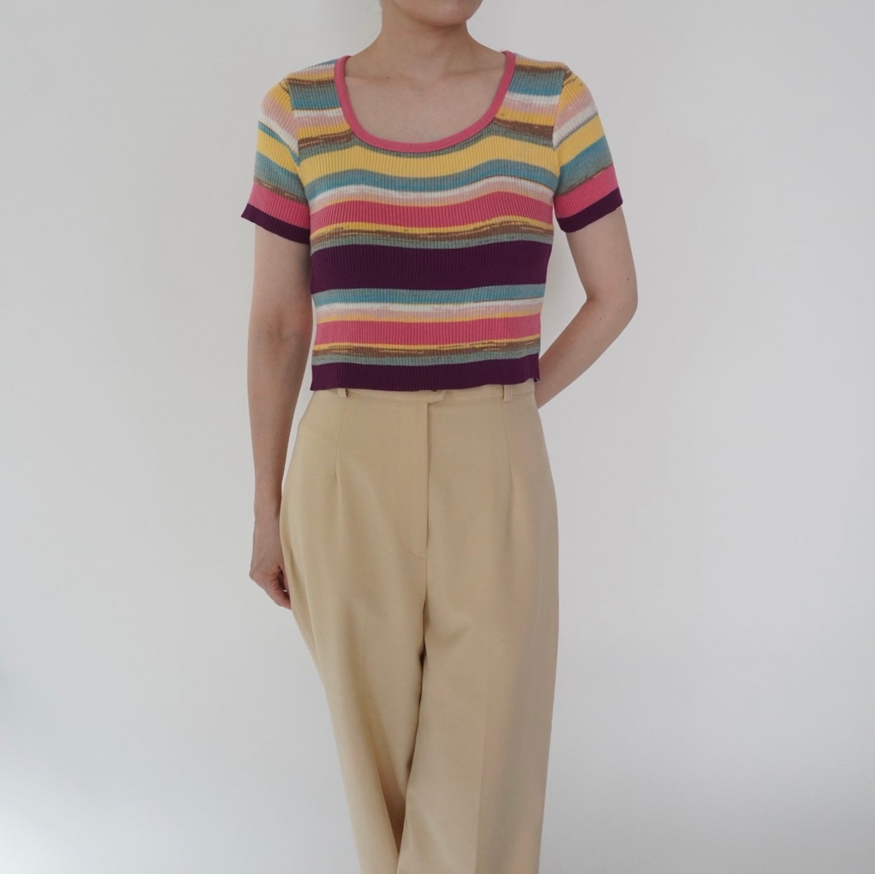 90s Multi Striped Top