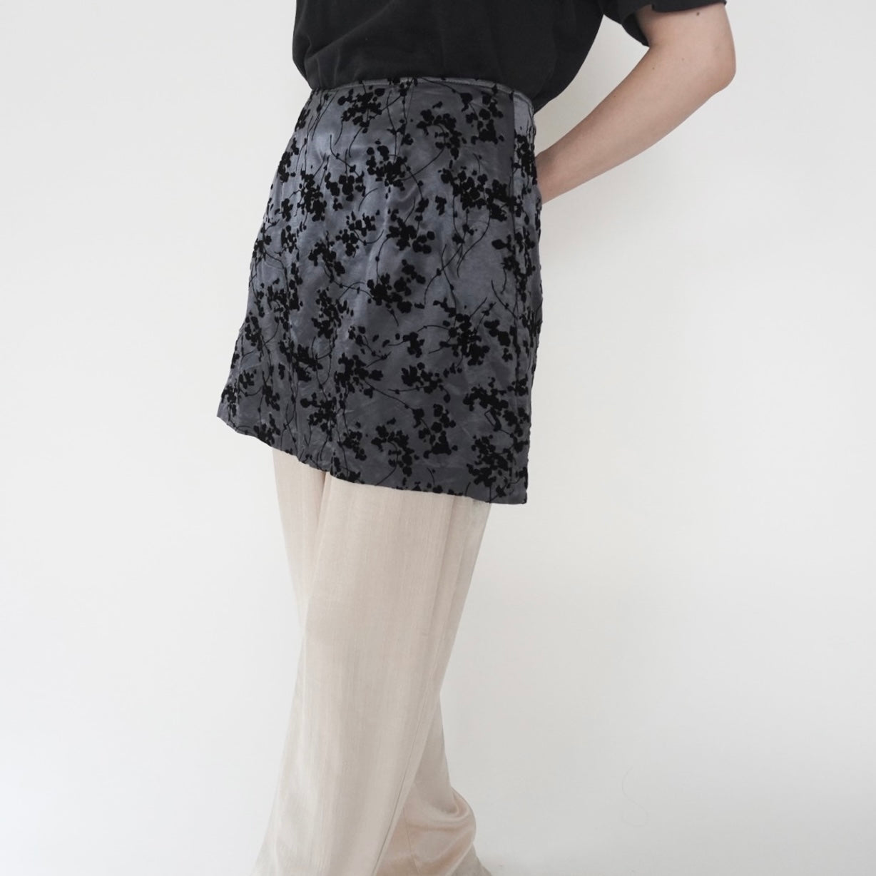 90s Flocky Pattern Skirt  Made in USA