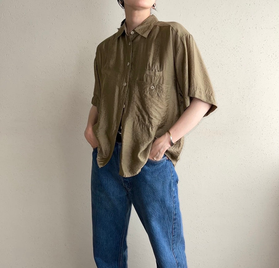 90s Rayon Boxy Shirt