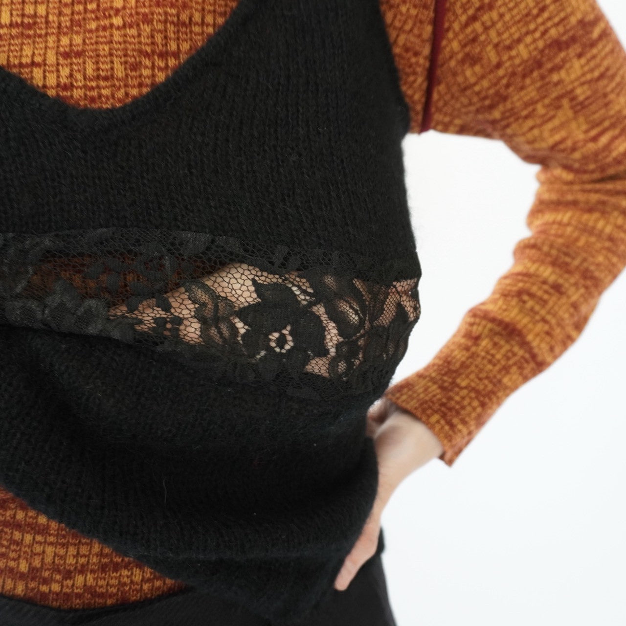 90s Lace Design Mohair Camisole Top