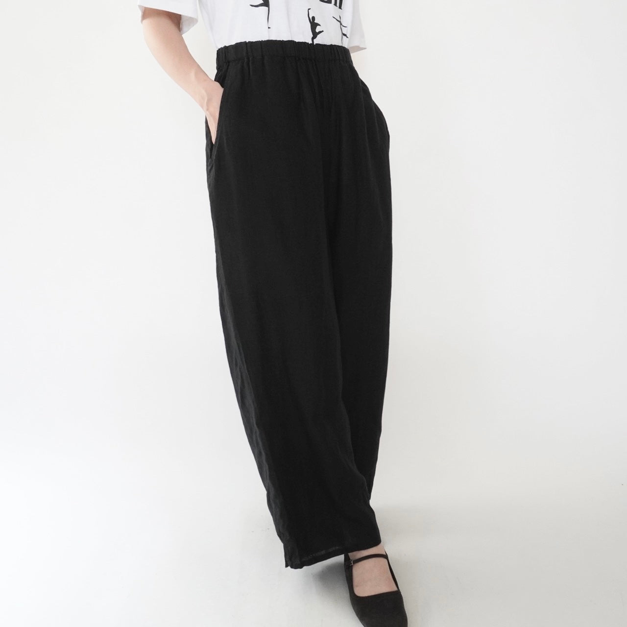 90s "FLAX"  Linen Wide Pants