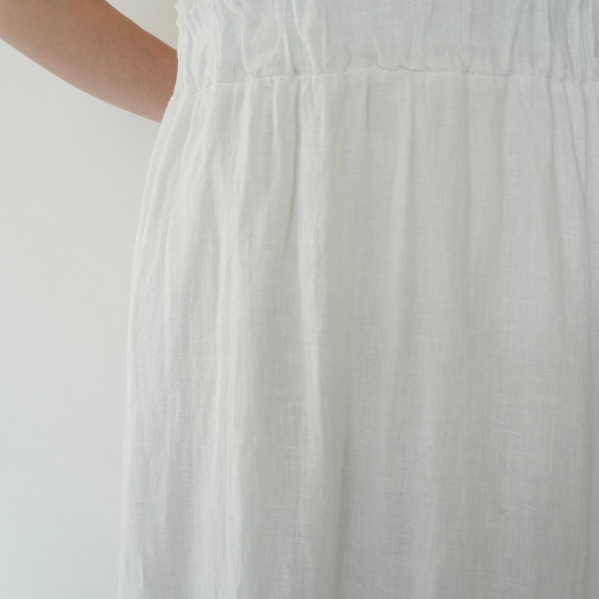 90s White Linen Skirt
