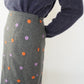 90s Wool Embroidery Maxi Skirt Made in Italy