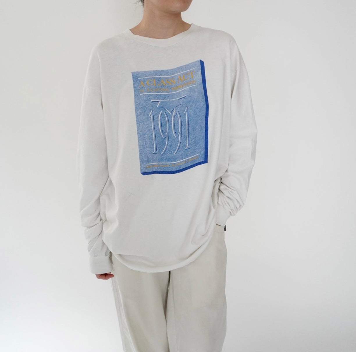 90s Printed Long Sleeves T-shirt Made in USA