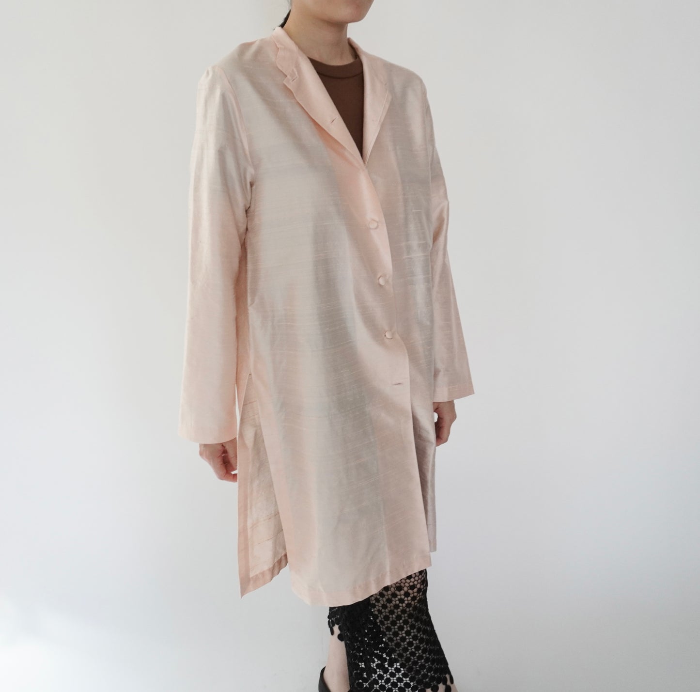 90s Raw Silk Shirt Jacket Made in USA