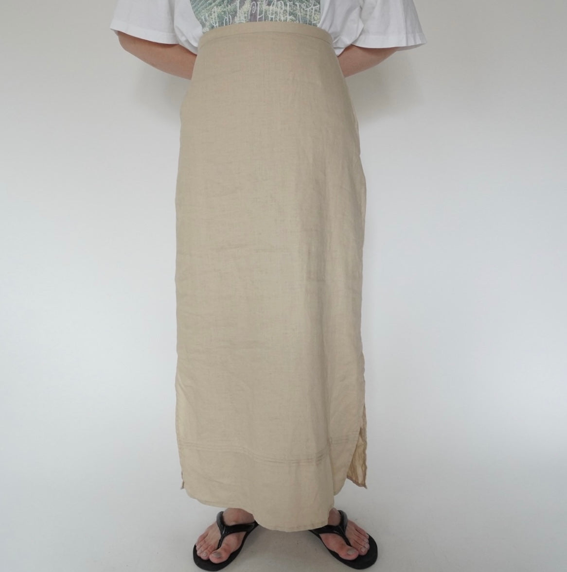 90s EURO Linen Maxi Skirt