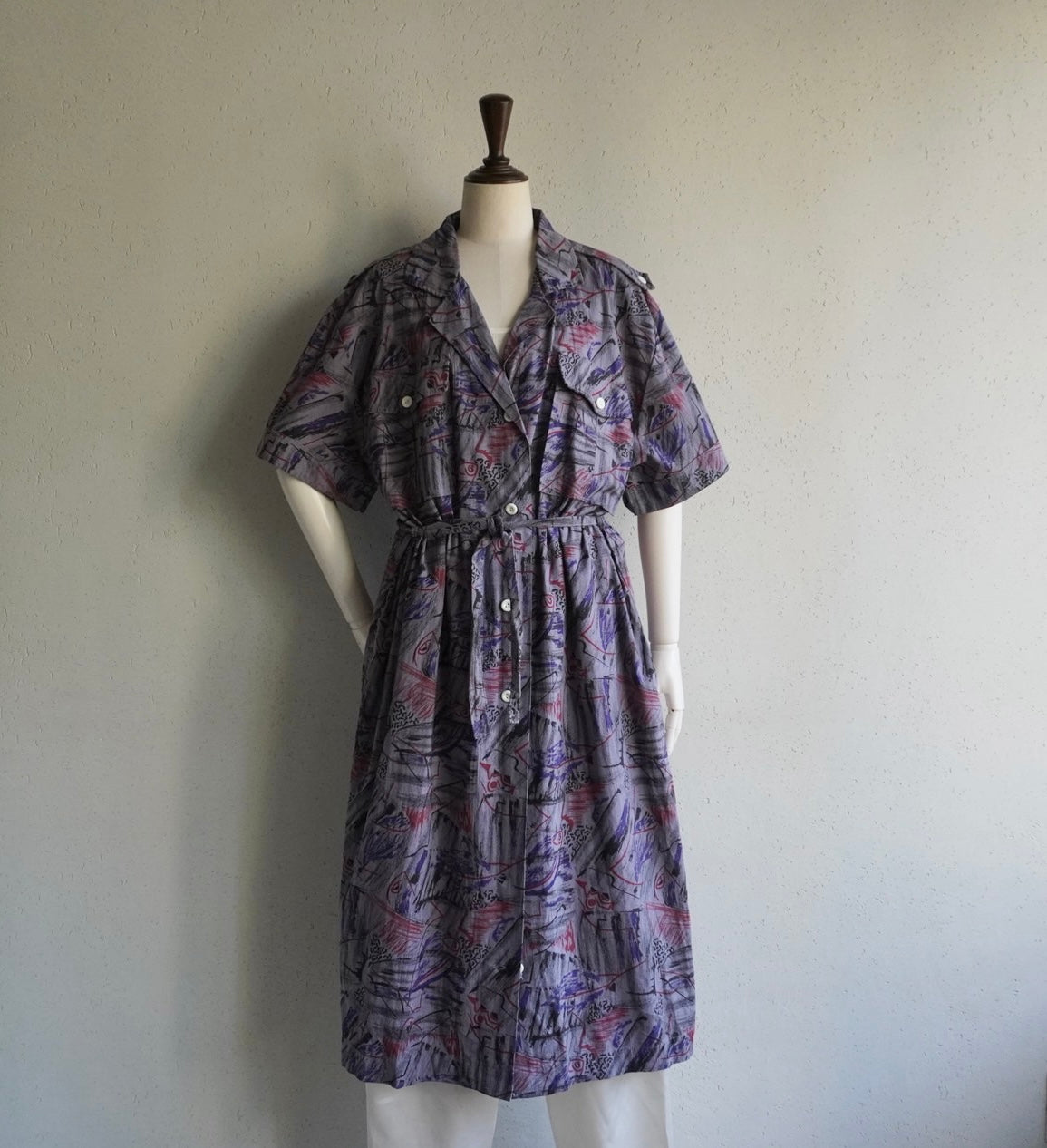 80s EURO Printed Dress