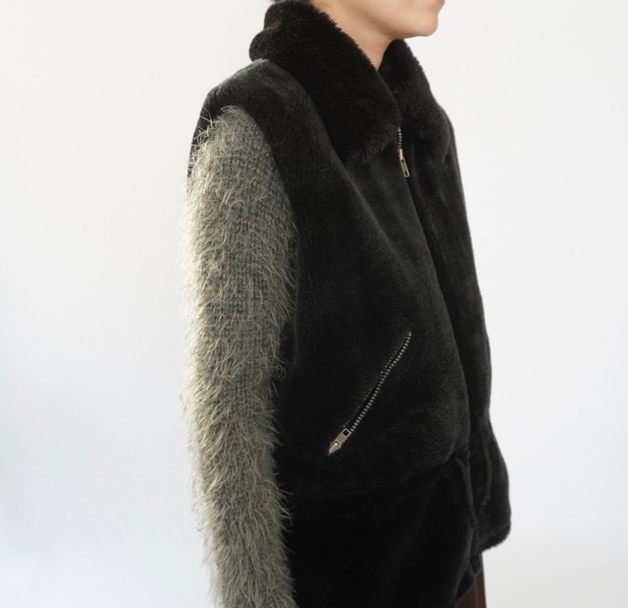 90s Fluffy Fleece Vest