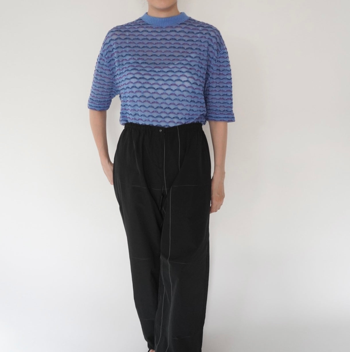 80s Blue Design Top