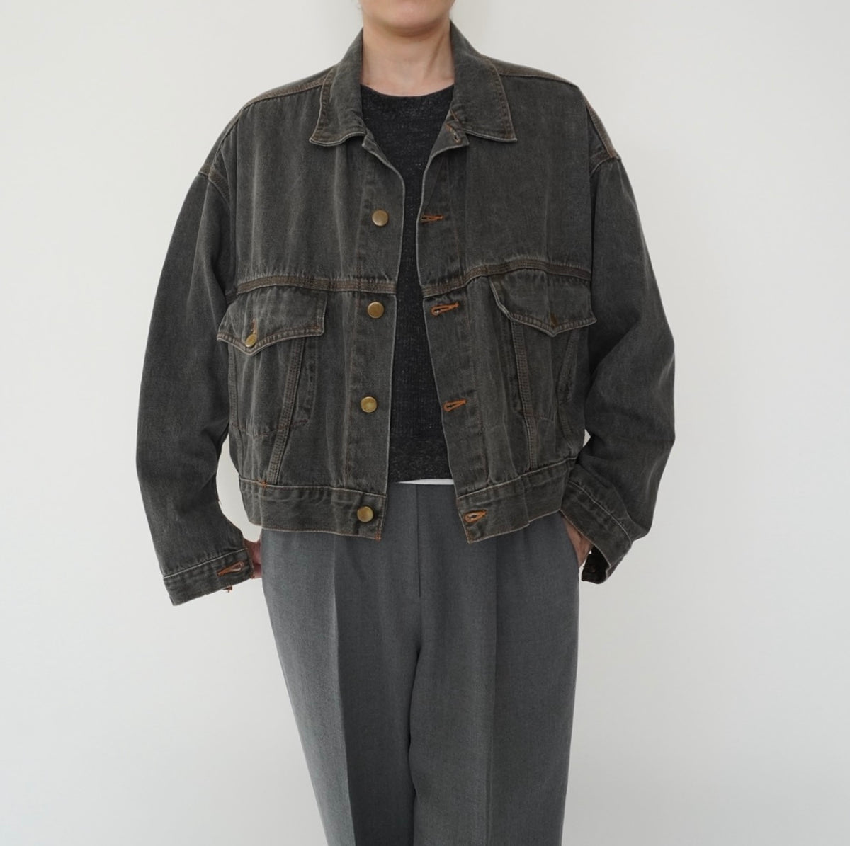 80s Black Denim Jacket