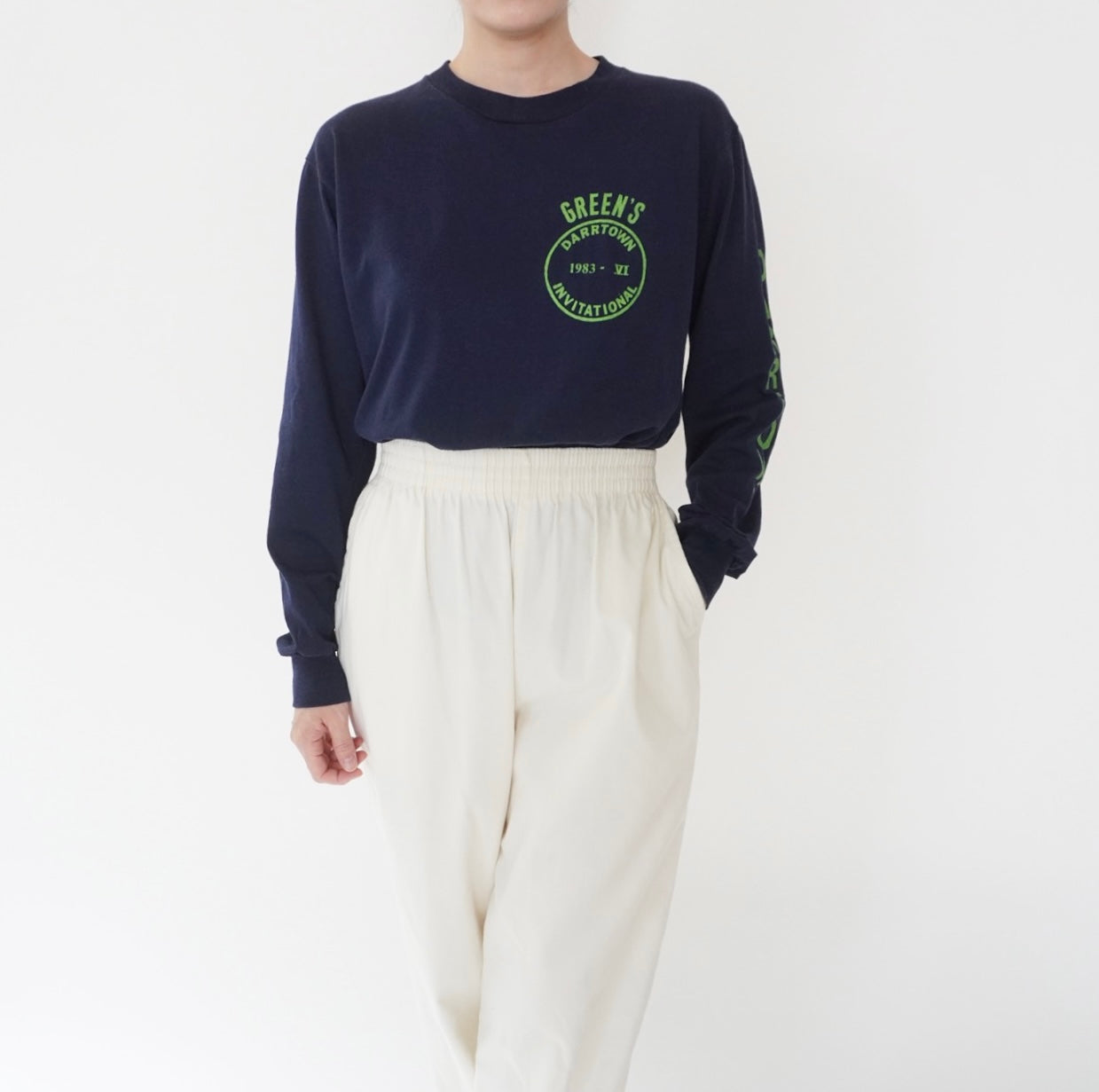 80s Printed Long T-shirt Made in USA