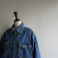 90s EURO Studs Design Denim Jacket,Shirt