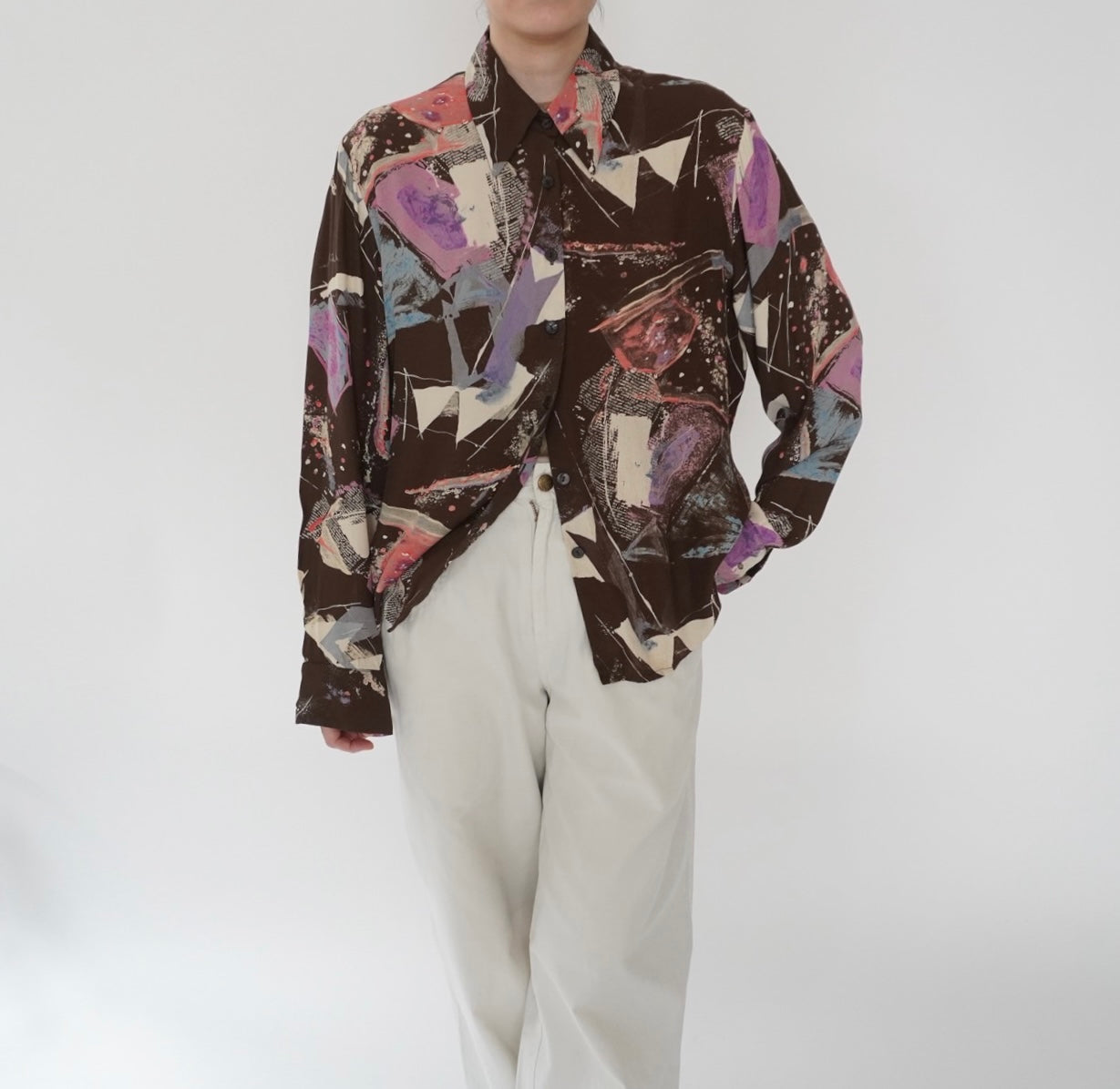 90s Rayon Printed Shirt
