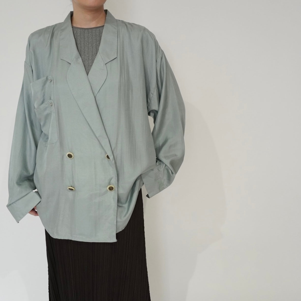 80s EURO Silk Pullover Shirt Jacket