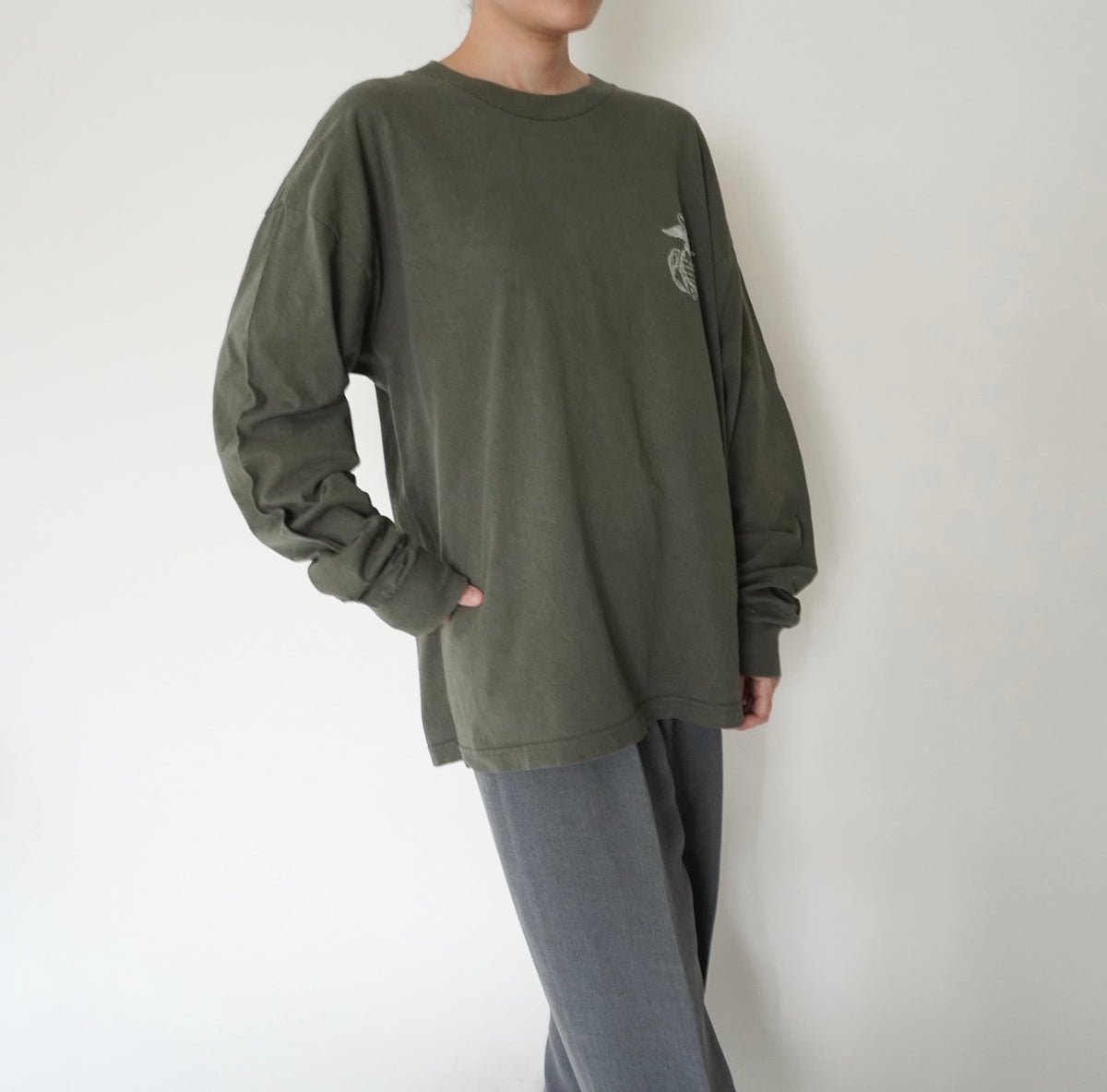 90s Printed Long Sleeves T-shirt Made in USA